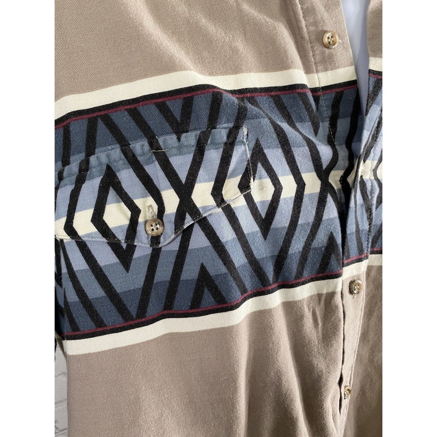VTG 90s Cowboys’ Turtle by Roper Western Aztec Long Sleeve Collared Button Up XL