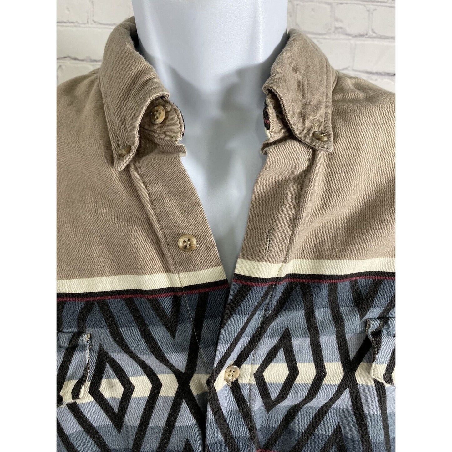 VTG 90s Cowboys’ Turtle by Roper Western Aztec Long Sleeve Collared Button Up XL