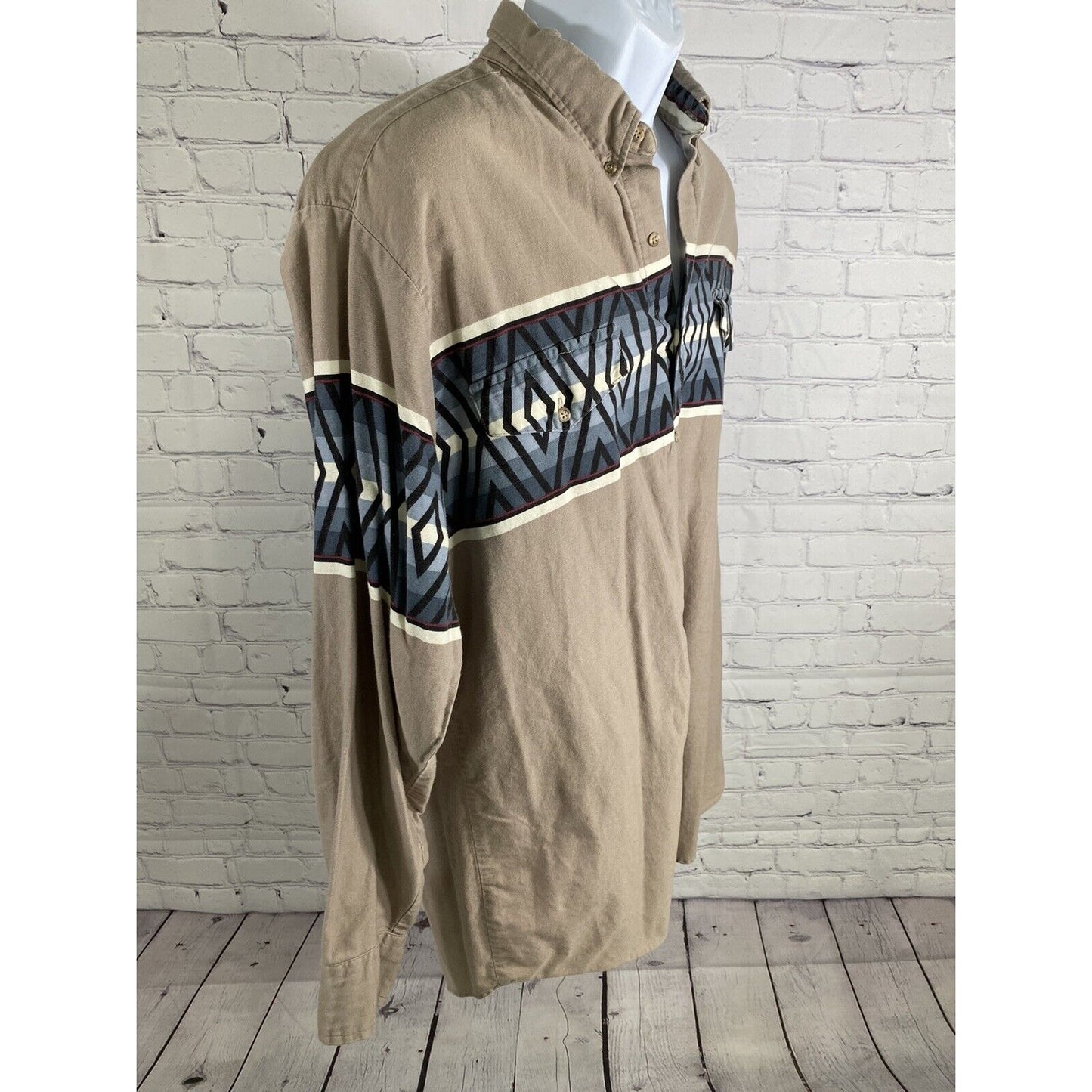 VTG 90s Cowboys’ Turtle by Roper Western Aztec Long Sleeve Collared Button Up XL