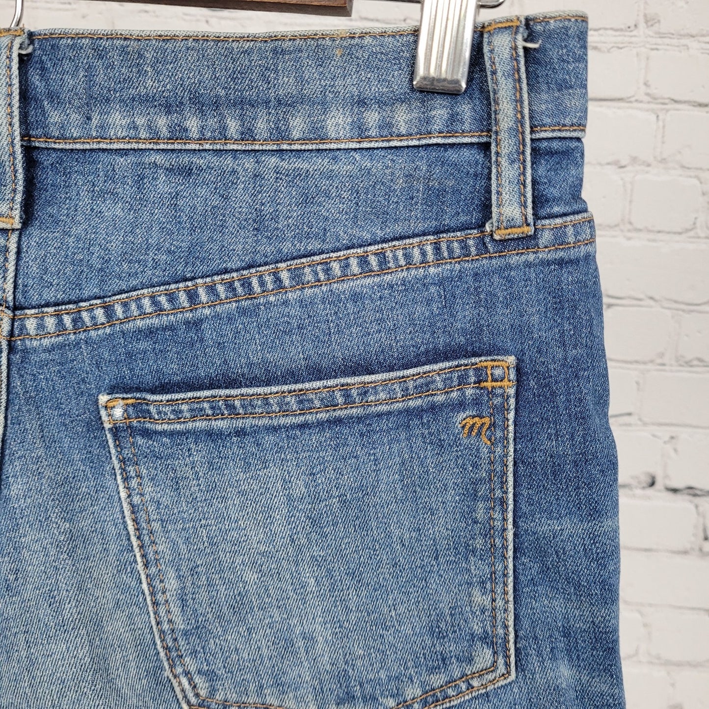Madewell Blue High Rise Denim Medium Wash Cut Off Shorts 26 (28x4)