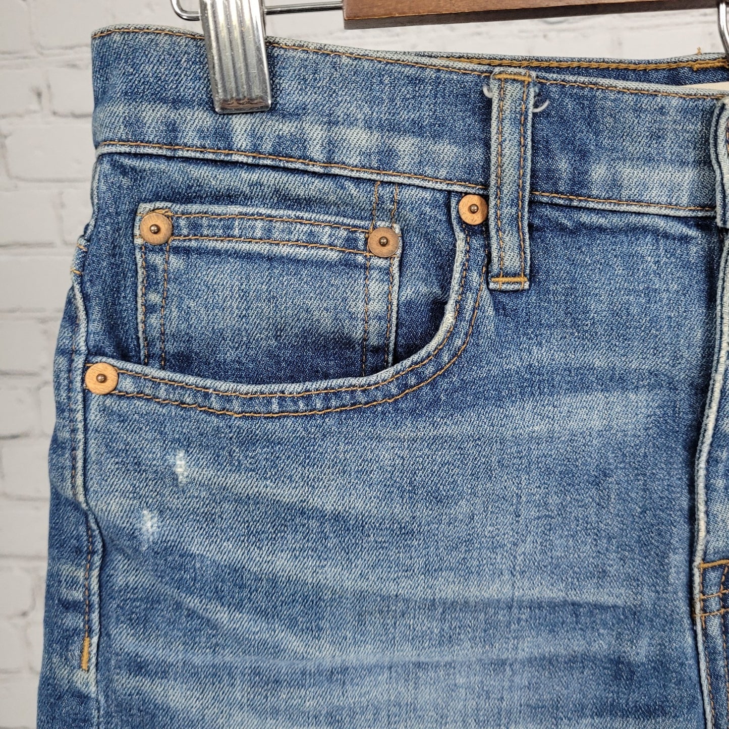 Madewell Blue High Rise Denim Medium Wash Cut Off Shorts 26 (28x4)