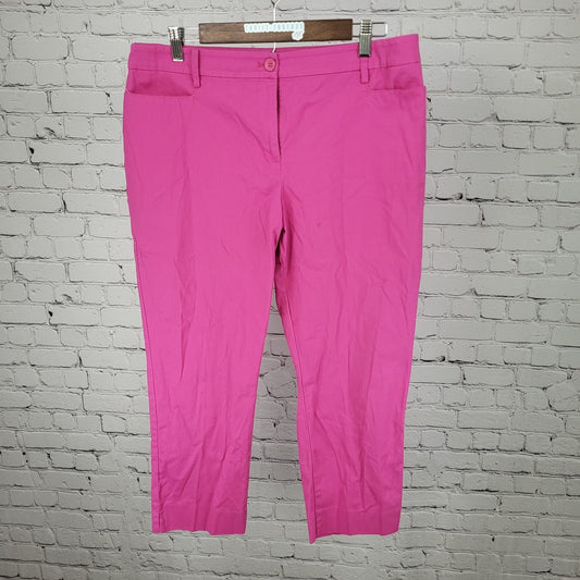 Talbots Pink Cotton Stretch Mid Rise Cropped Chino Pants Size 14P (33x23.5)