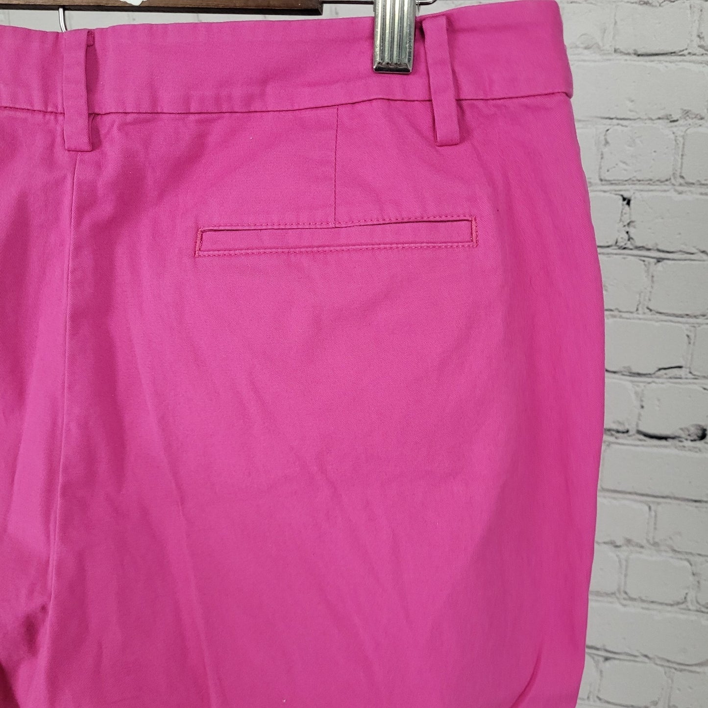 Talbots Pink Cotton Stretch Mid Rise Cropped Chino Pants Size 14P (33x23.5)