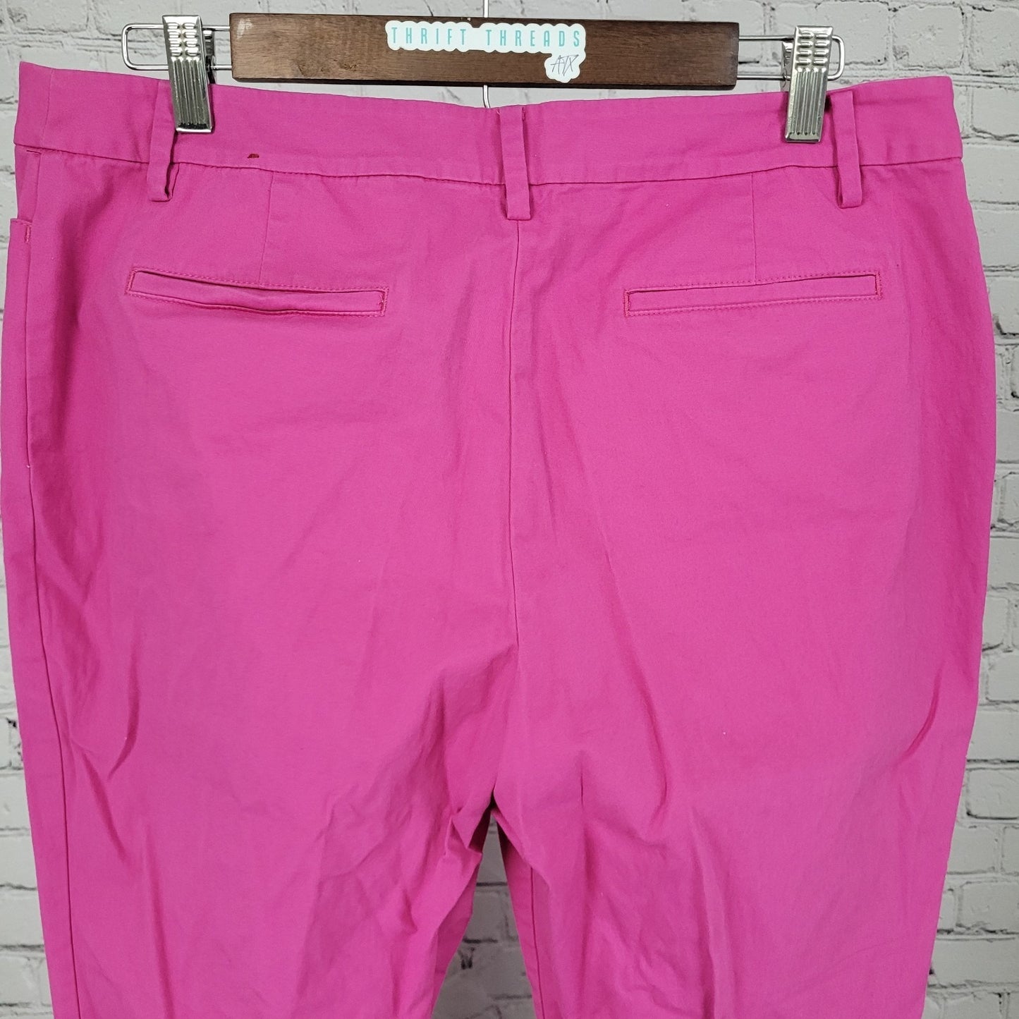 Talbots Pink Cotton Stretch Mid Rise Cropped Chino Pants Size 14P (33x23.5)