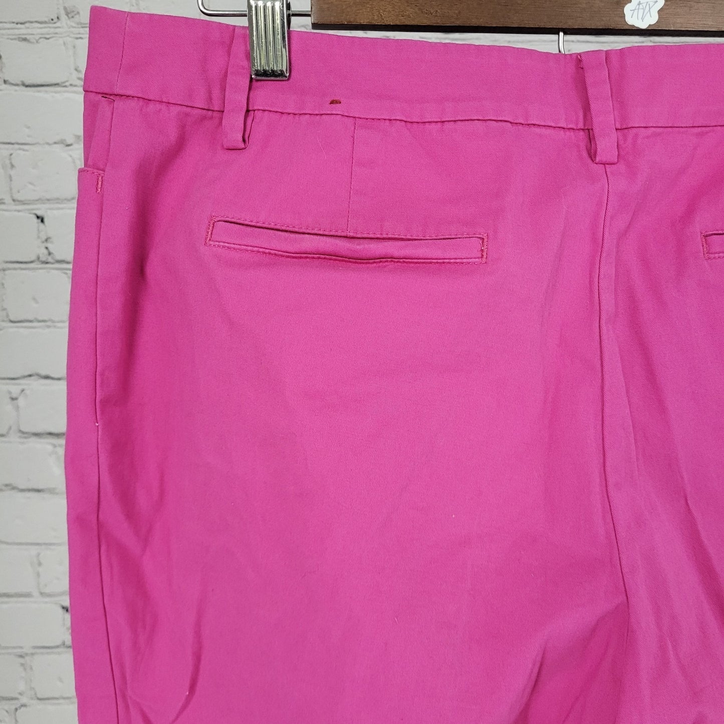 Talbots Pink Cotton Stretch Mid Rise Cropped Chino Pants Size 14P (33x23.5)