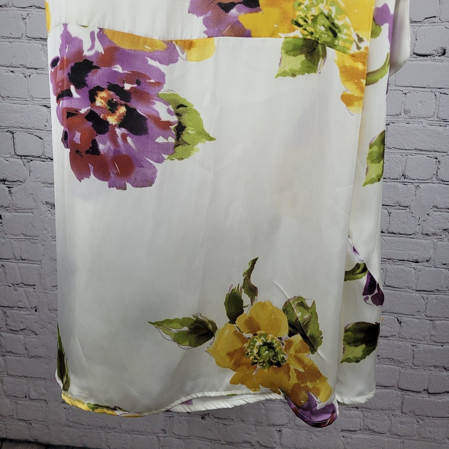 Show Me Your Mumu Ivory Floral Wrap Button Tie Maxi Skirt USA Made Size Medium M