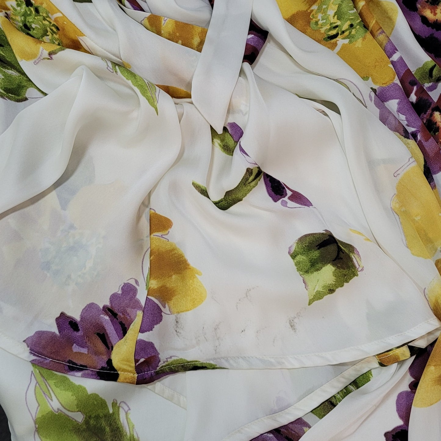 Show Me Your Mumu Ivory Floral Wrap Button Tie Maxi Skirt USA Made Size Medium M