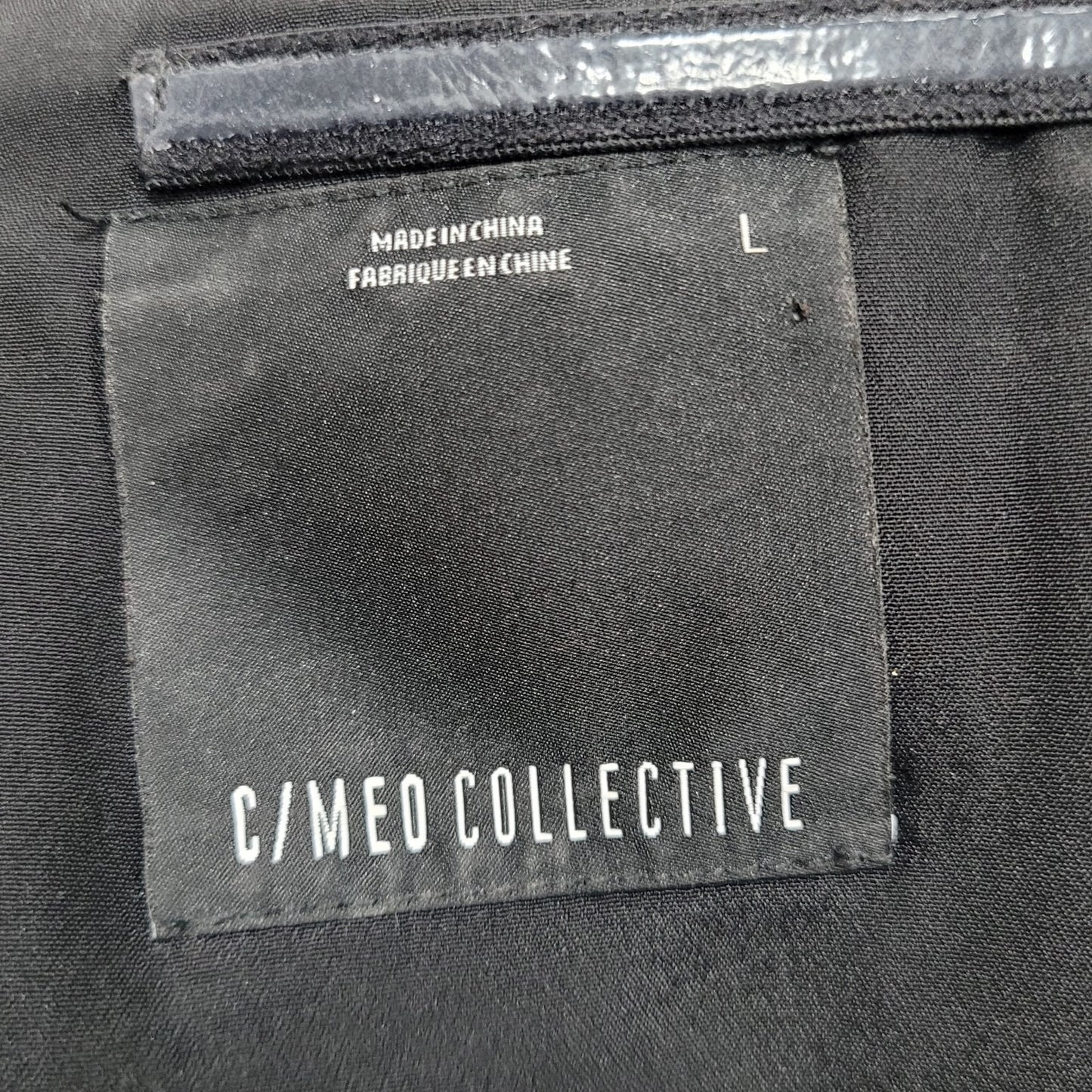 C/MEO Collective Black Asymmetric Off Shoulder Side Slit Maxi Dress Size Large L