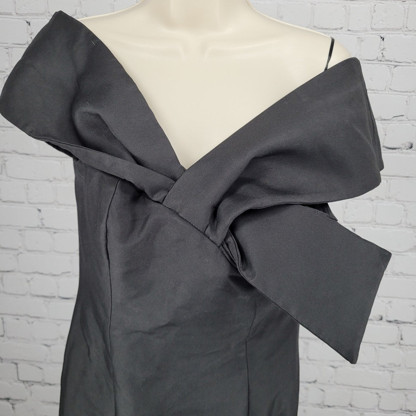 C/MEO Collective Black Asymmetric Off Shoulder Side Slit Maxi Dress Size Large L
