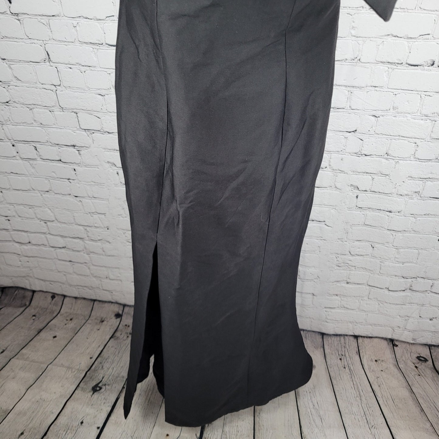 C/MEO Collective Black Asymmetric Off Shoulder Side Slit Maxi Dress Size Large L
