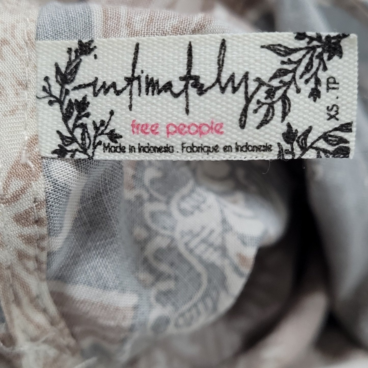 Intimately Free People Blue Tan Paisley Lightweight High Neck Mini Dress XS