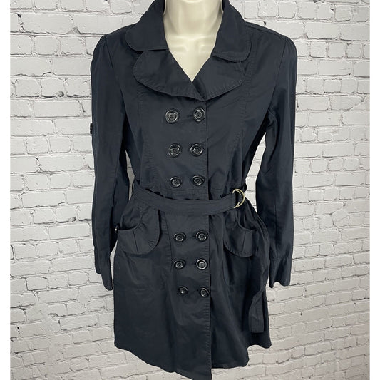 Underground Music Movement Umm Black Cotton Belted Lightweight Italy Jacket M