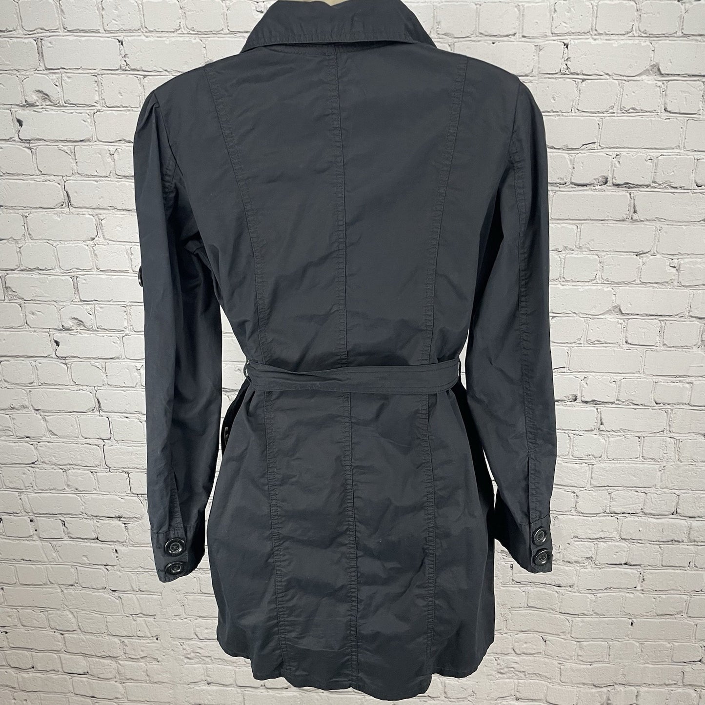 Underground Music Movement Umm Black Cotton Belted Lightweight Italy Jacket M