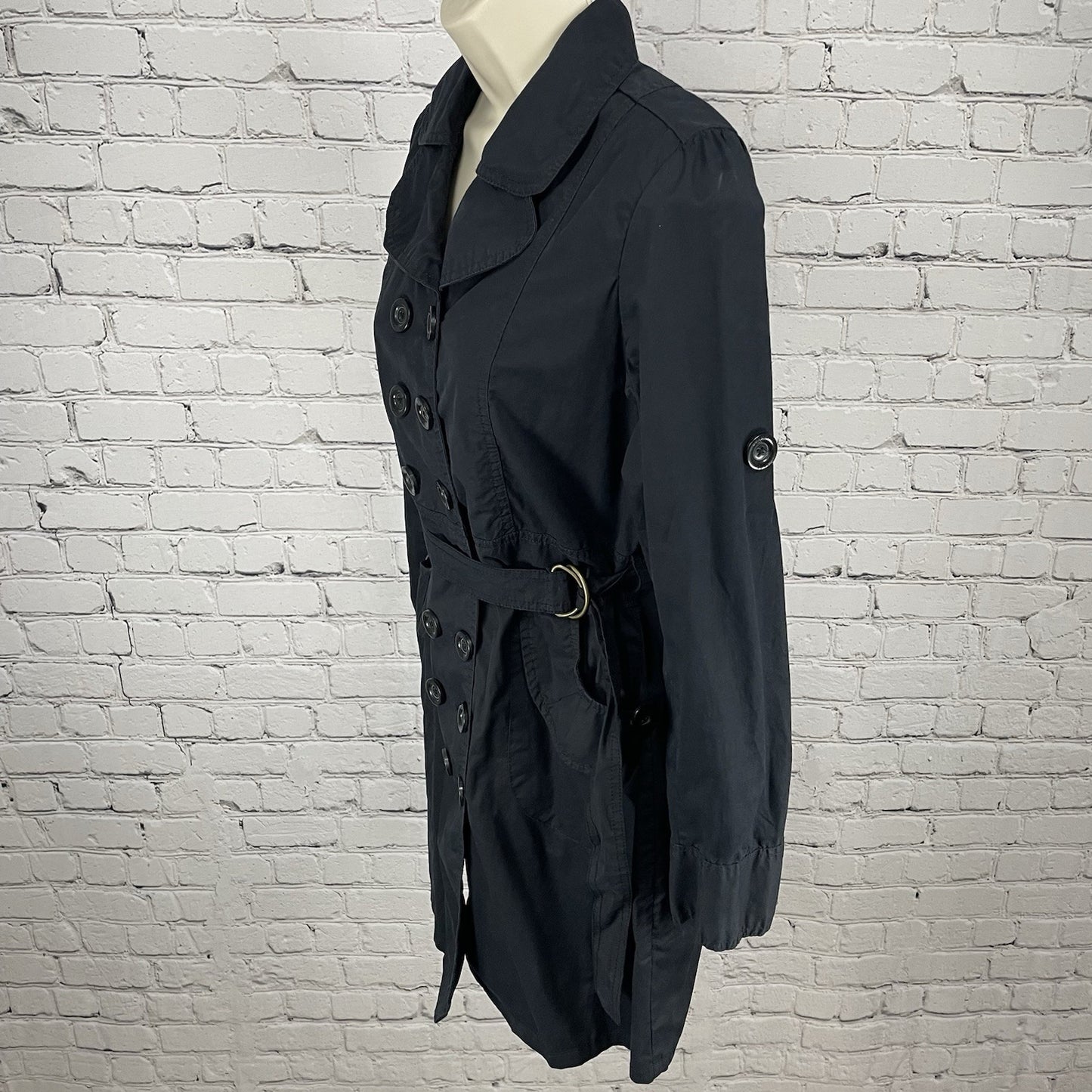 Underground Music Movement Umm Black Cotton Belted Lightweight Italy Jacket M