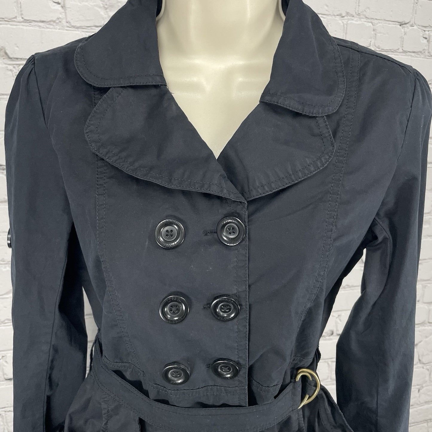 Underground Music Movement Umm Black Cotton Belted Lightweight Italy Jacket M