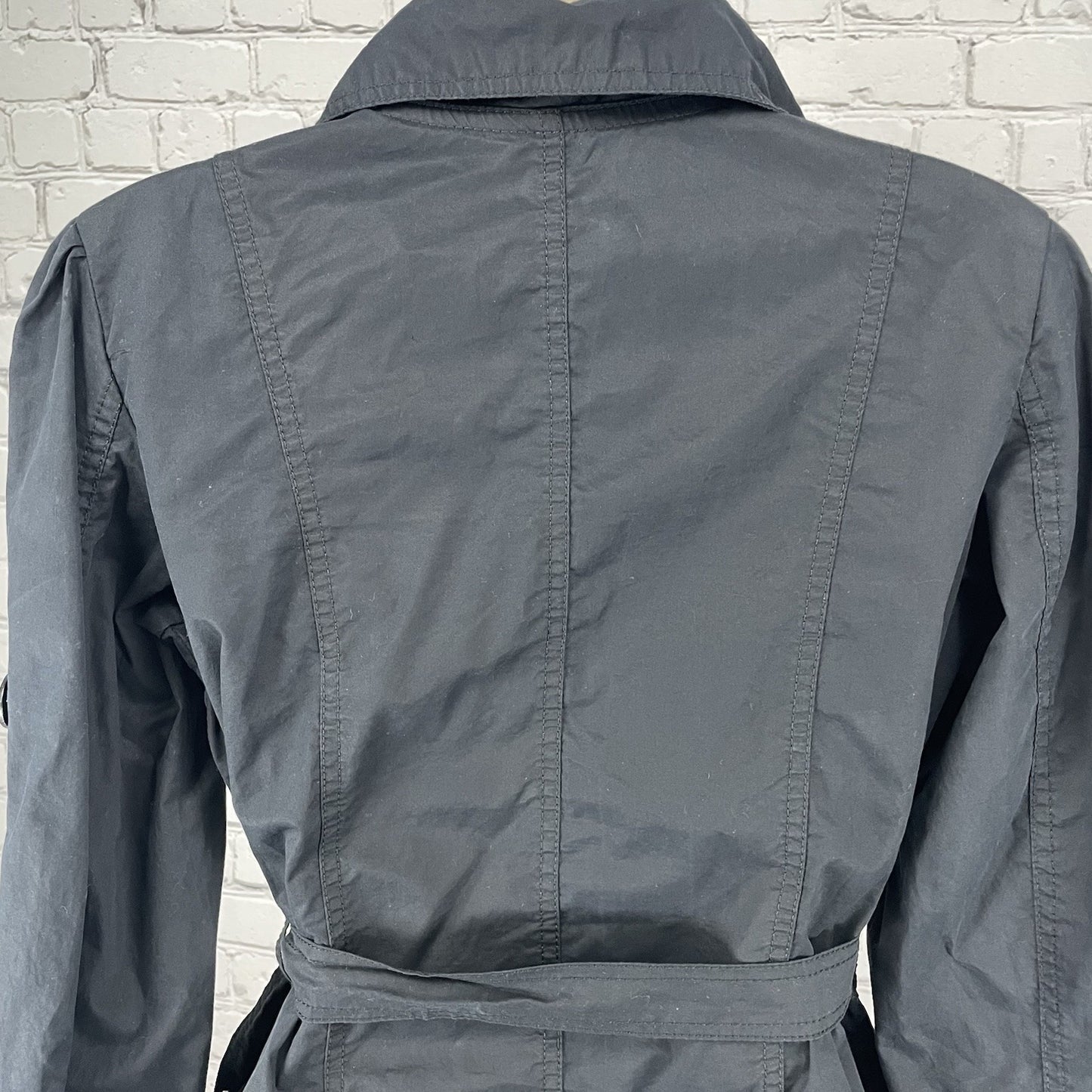 Underground Music Movement Umm Black Cotton Belted Lightweight Italy Jacket M
