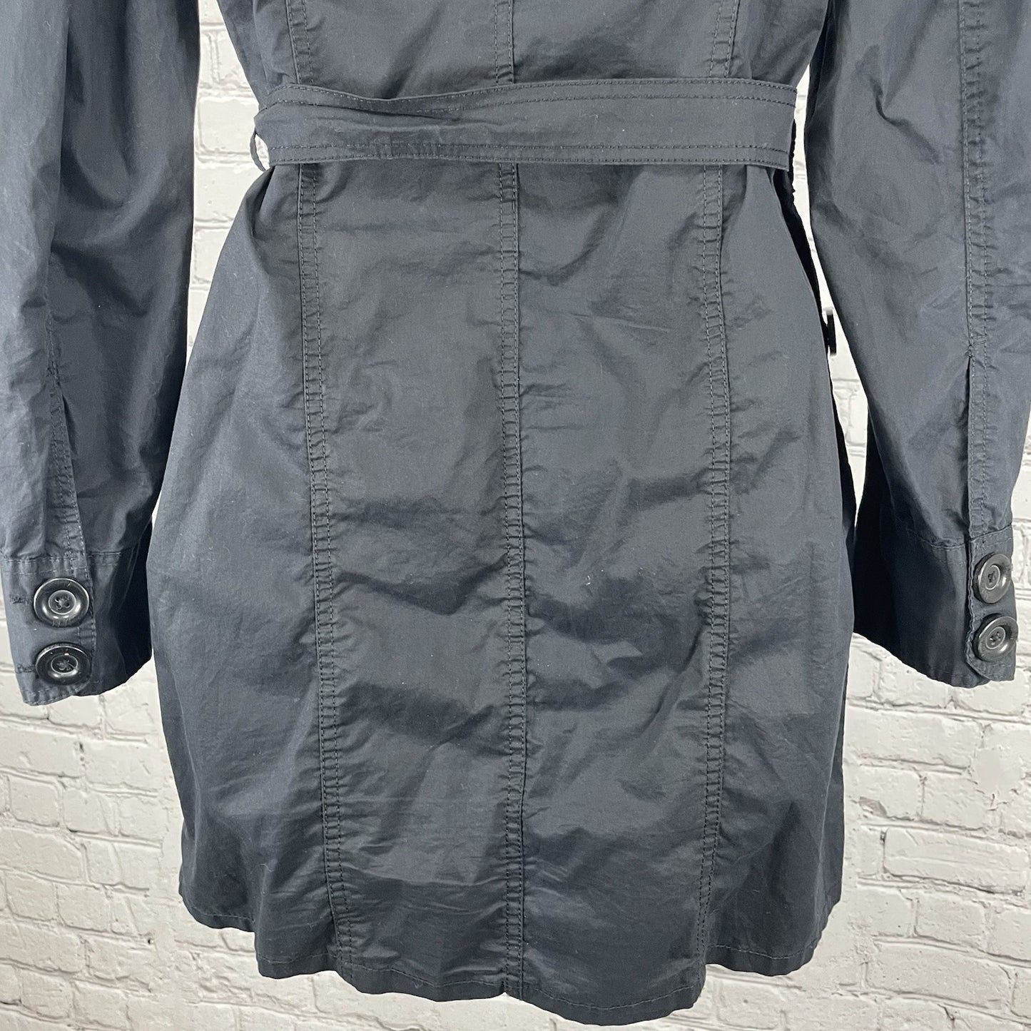 Underground Music Movement Umm Black Cotton Belted Lightweight Italy Jacket M