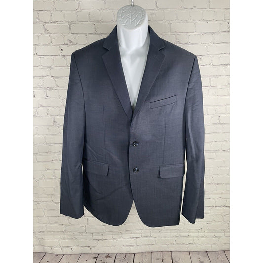Perry Ellis Portfolio Slim Fit Dark Blue Single Breasted Mens Blazer Size 40S