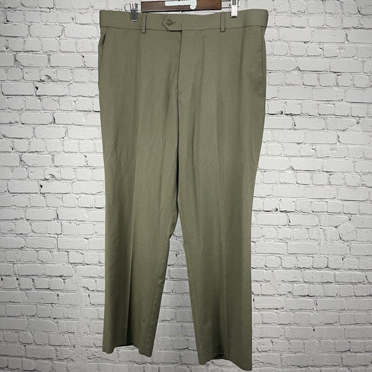 Stafford Olive Green Classic Fit Traveler Dress Pants Size 38x30