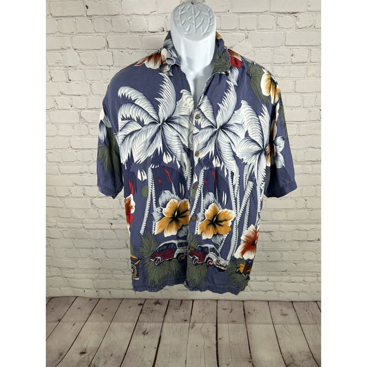 VTG Thums Up For Him Sportswear Floral Hawaiian Button Down Shirt Men’s Size XL