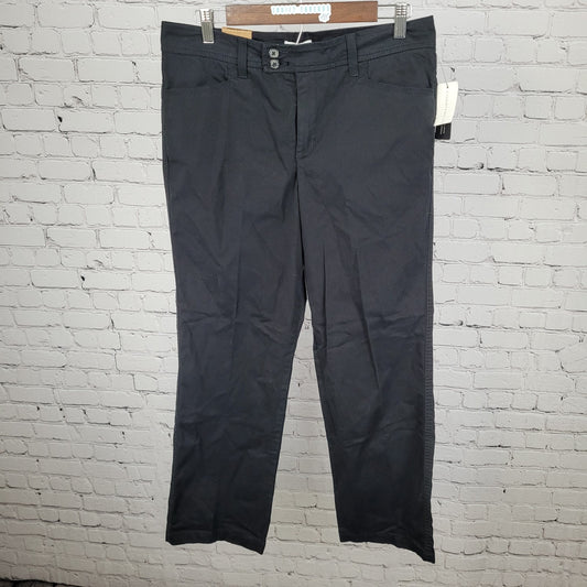 NWT Charter Club Black Cotton Stretch Slimming Mid Rise Pants Size 14P (32x29.5)