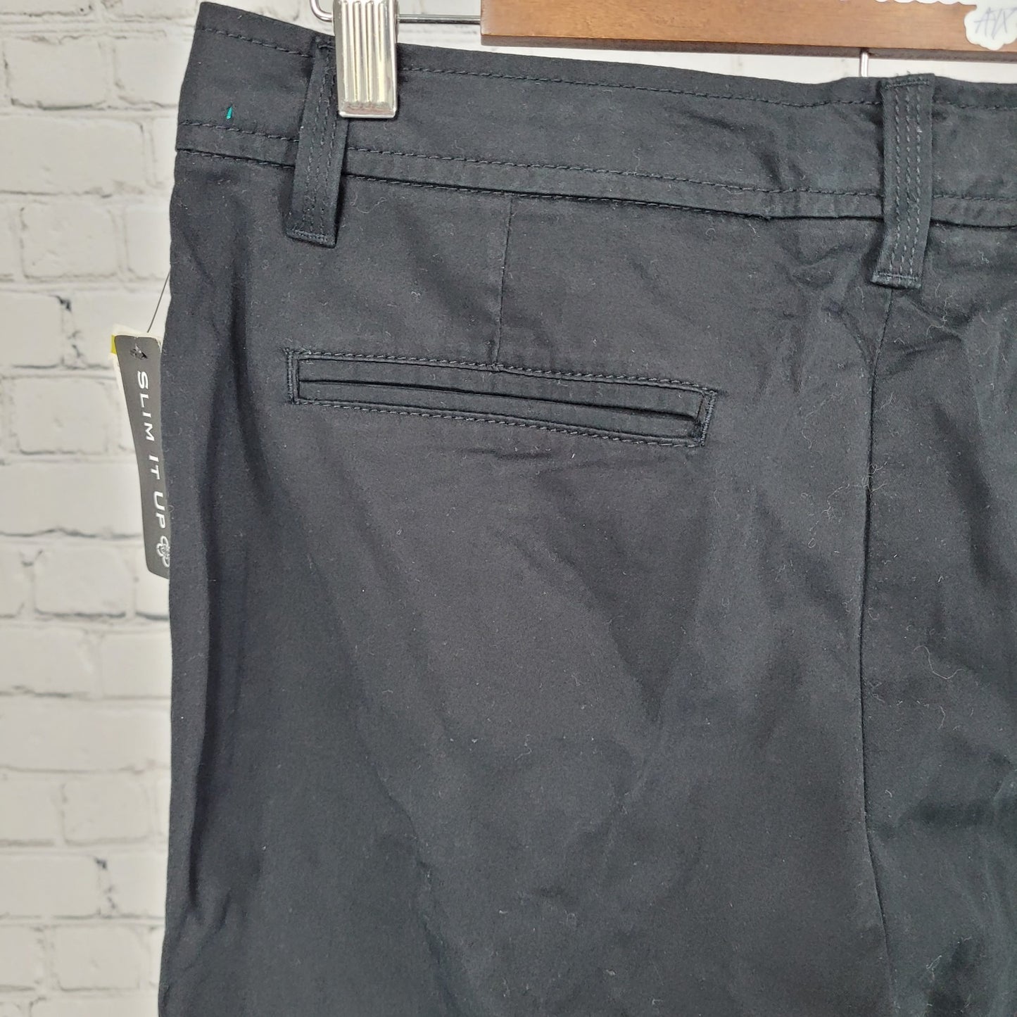 NWT Charter Club Black Cotton Stretch Slimming Mid Rise Pants Size 14P (32x29.5)