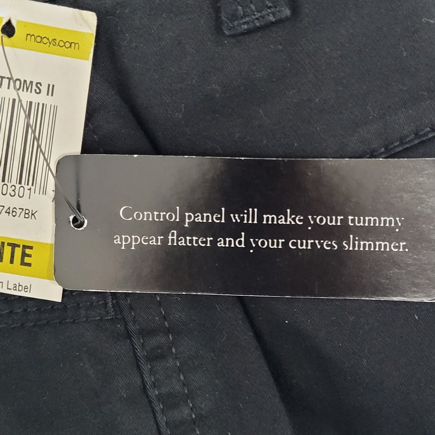 NWT Charter Club Black Cotton Stretch Slimming Mid Rise Pants Size 14P (32x29.5)