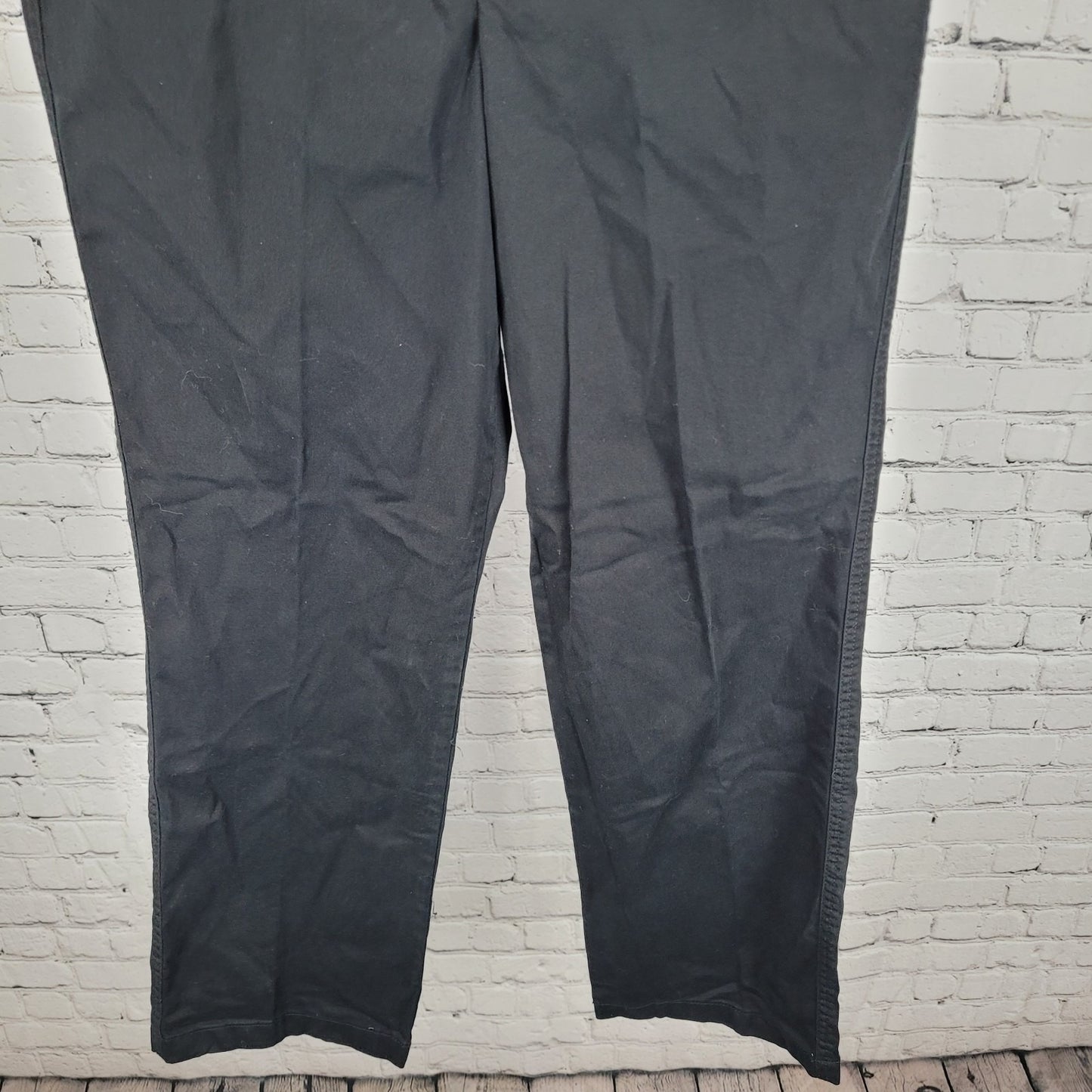 NWT Charter Club Black Cotton Stretch Slimming Mid Rise Pants Size 14P (32x29.5)