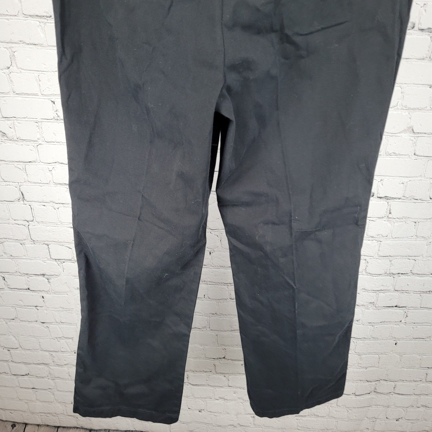 NWT Charter Club Black Cotton Stretch Slimming Mid Rise Pants Size 14P (32x29.5)