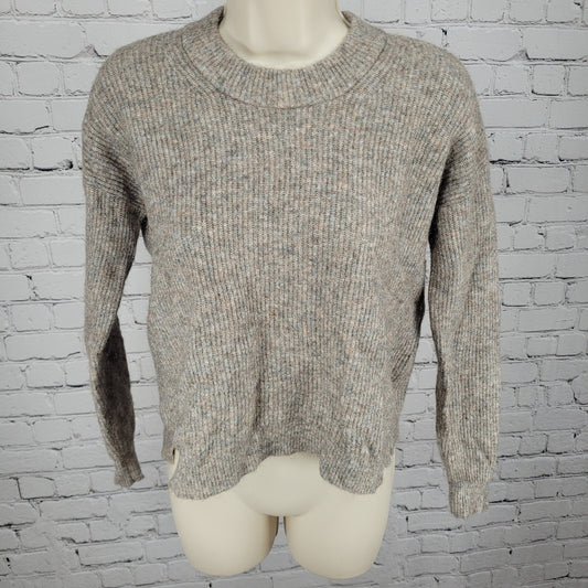 Madewell Grey Merino Wool Blend Stretch Pullover Crew Neck Sweater Size XS