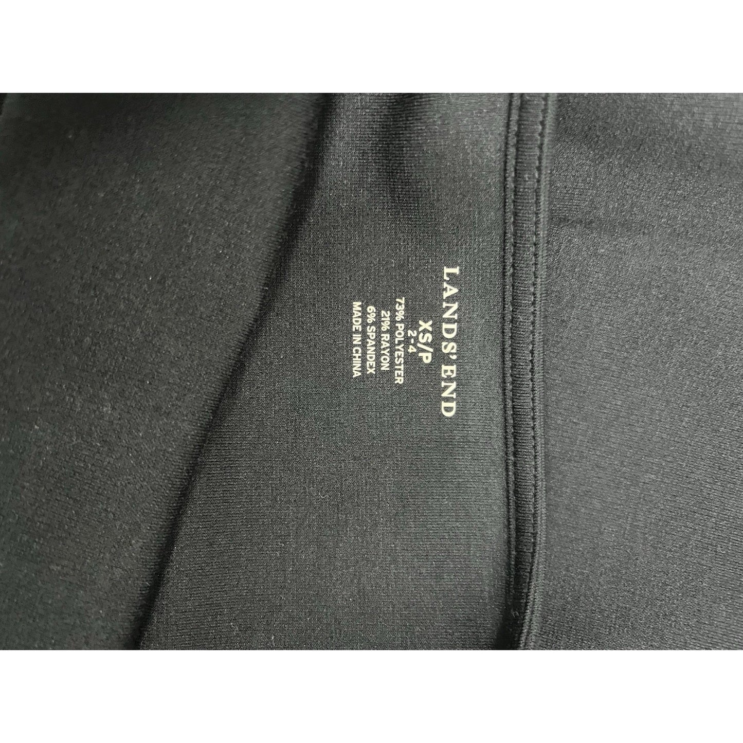 Lands’ End Black Sleeveless Cowl Neck A-line Casual Midi Unlined Dress XS (2-4)
