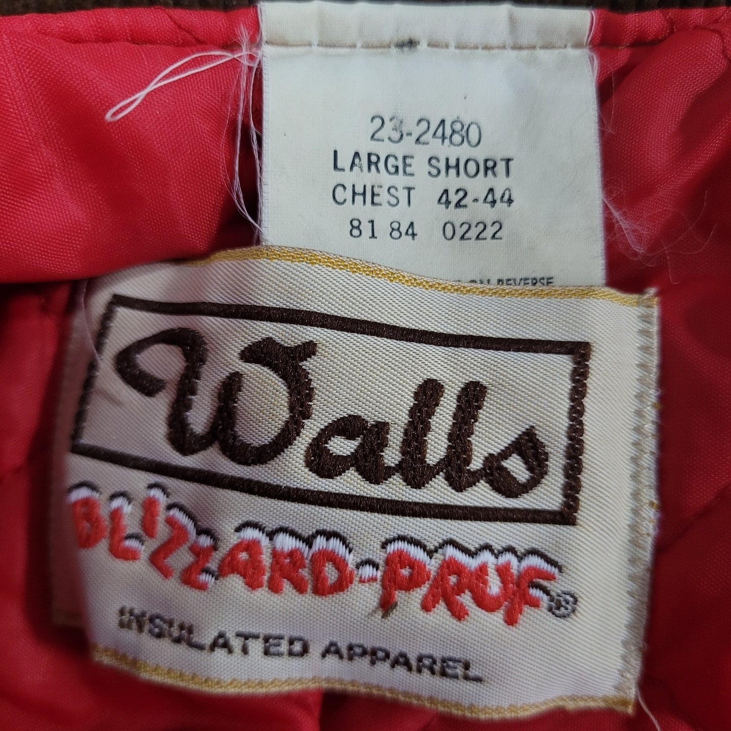 VTG Walls Blizzard Pruf Tan Canvas Insulated Zip Coveralls Large Short