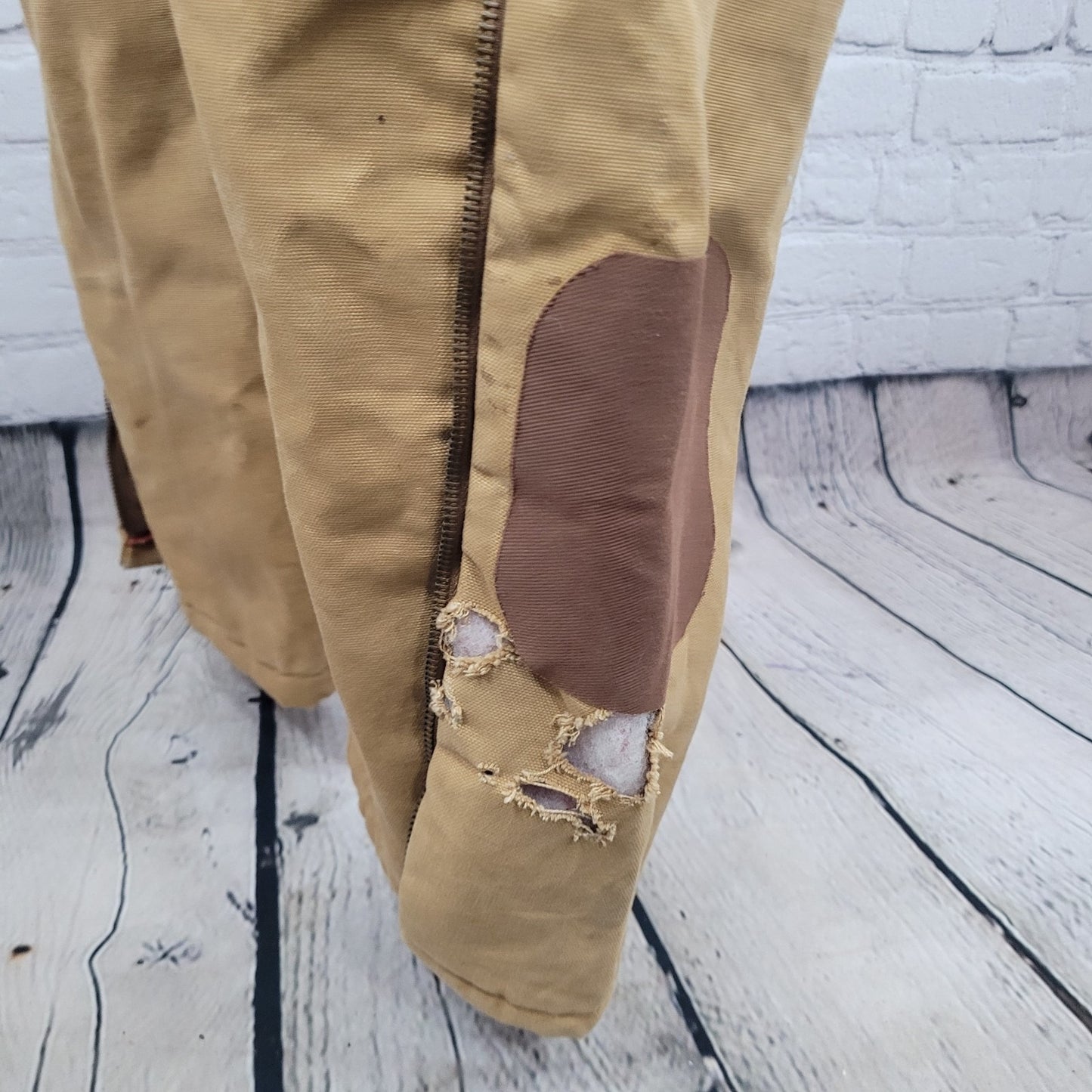 VTG Walls Blizzard Pruf Tan Canvas Insulated Zip Coveralls Large Short
