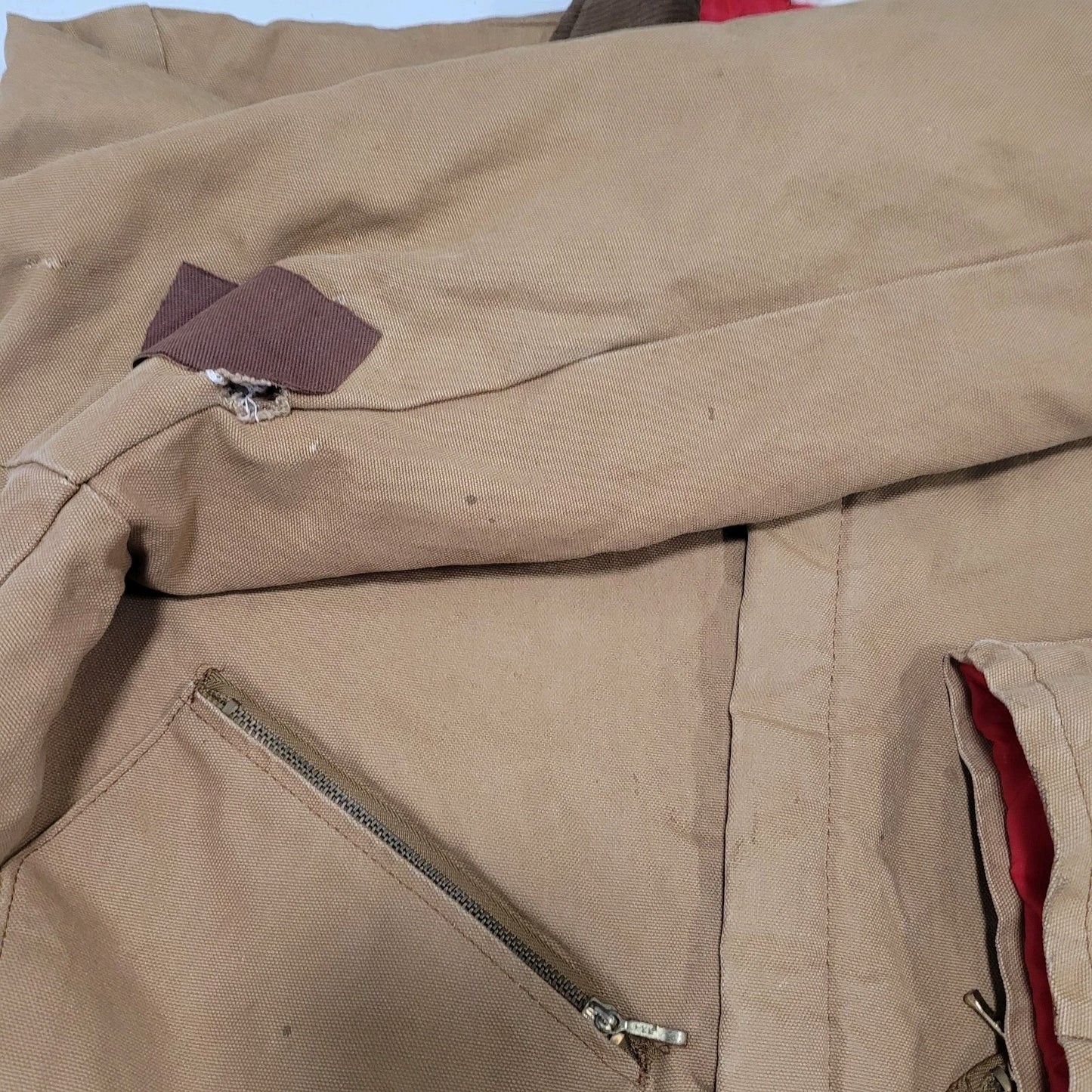 VTG Walls Blizzard Pruf Tan Canvas Insulated Zip Coveralls Large Short