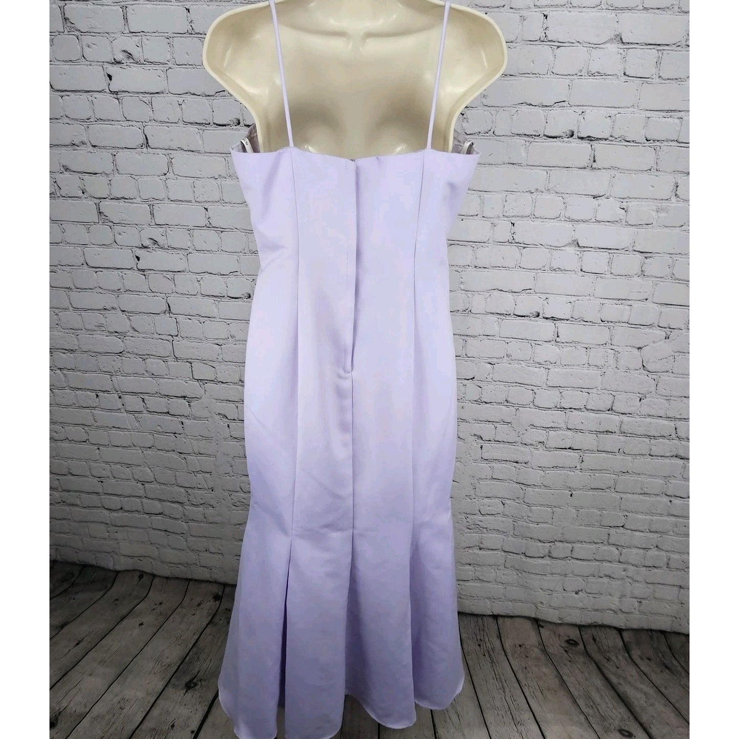 VTG Roberta Purple Embroidered Floral Strappy Mermaid Gown Maxi Dress USA 11/12