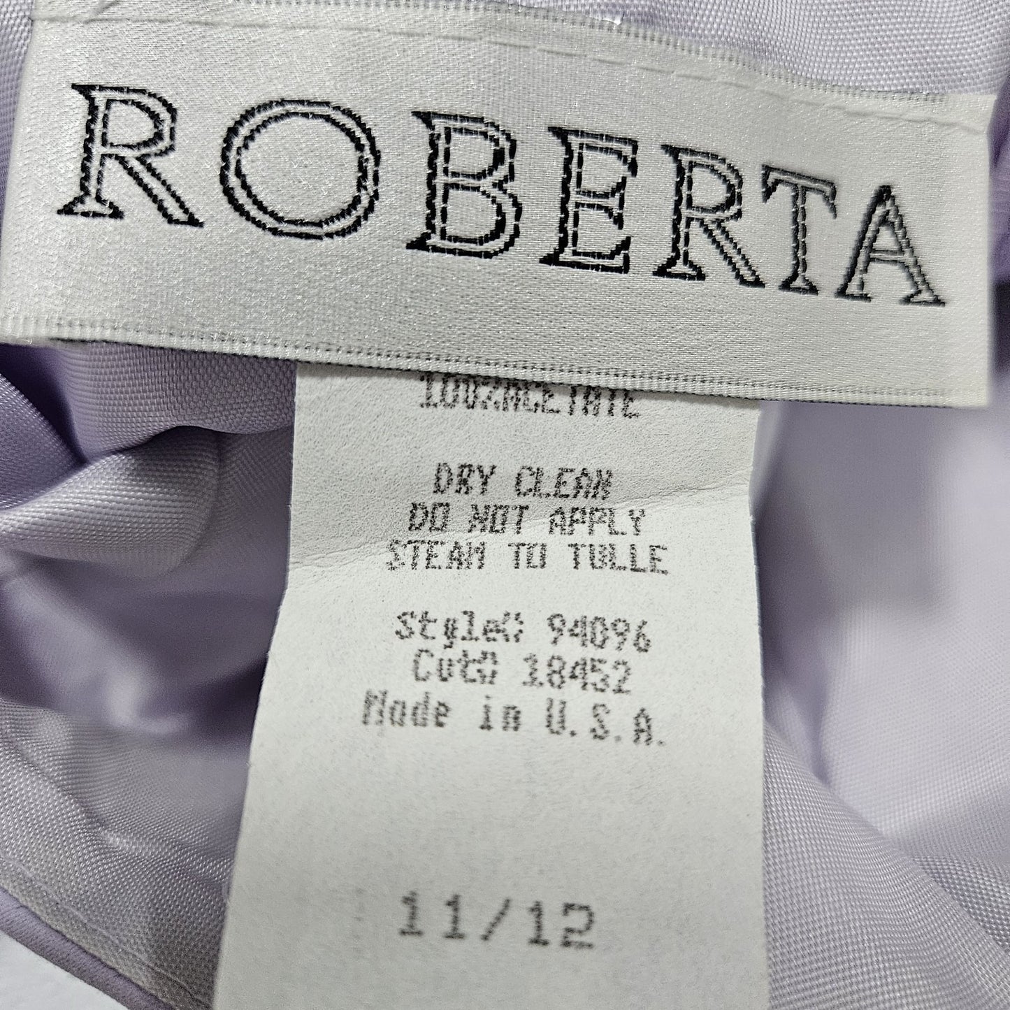 VTG Roberta Purple Embroidered Floral Strappy Mermaid Gown Maxi Dress USA 11/12
