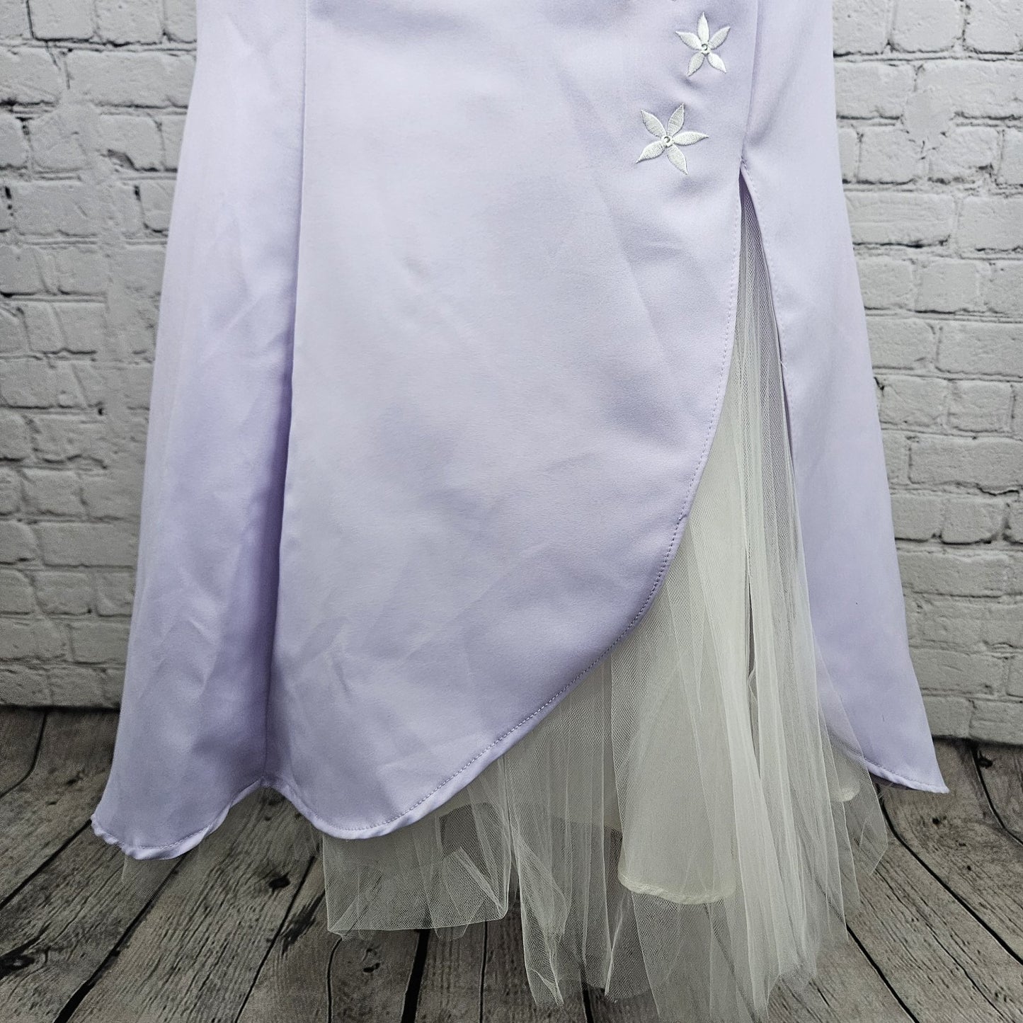 VTG Roberta Purple Embroidered Floral Strappy Mermaid Gown Maxi Dress USA 11/12
