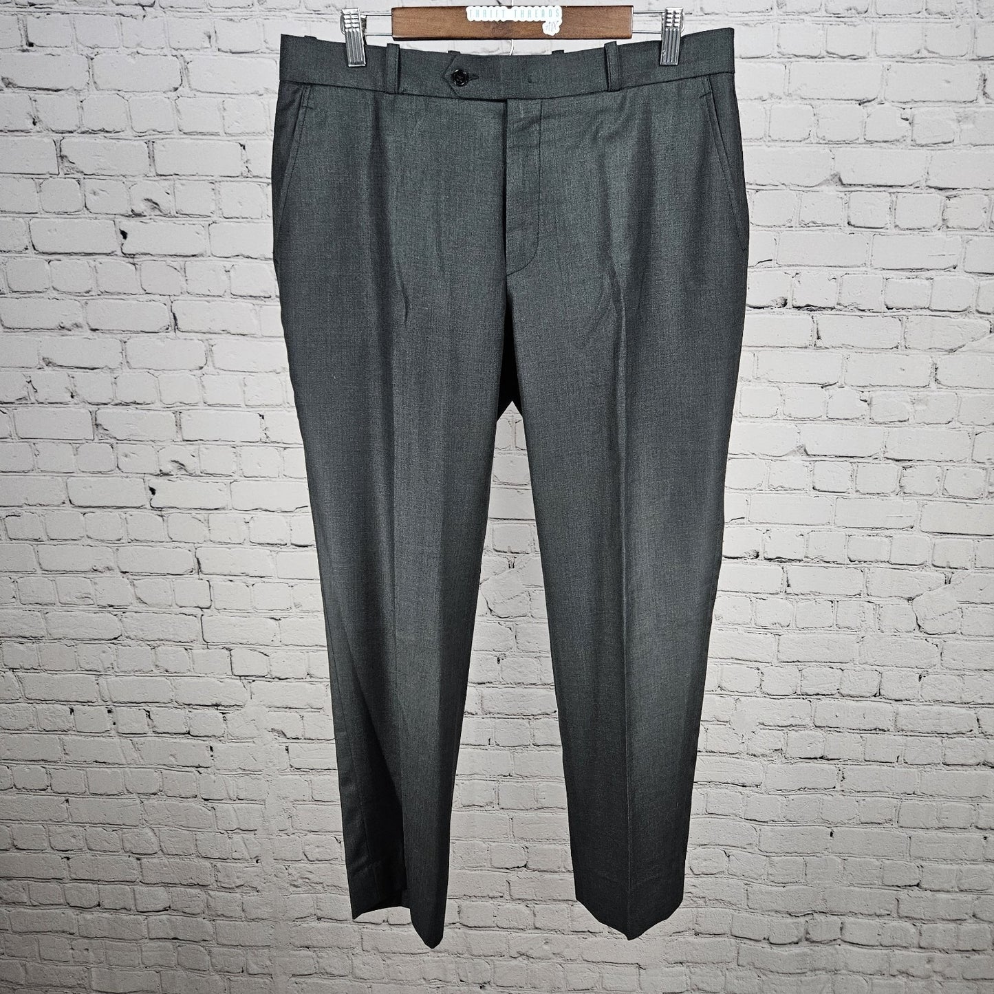 Unbranded Grey Full Pant Suit 2 Piece Set 2 Button Vented Notch Jacket 40S 33x28