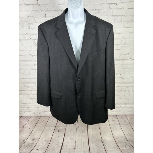 Albert Nippon Black Brown Stripe Two Button 100% Wool Blazer Jacket Men’s 50L