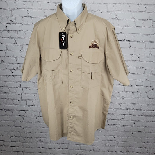 NWD Texas Open National Championships Tan Performance Button Down Shirt Large L