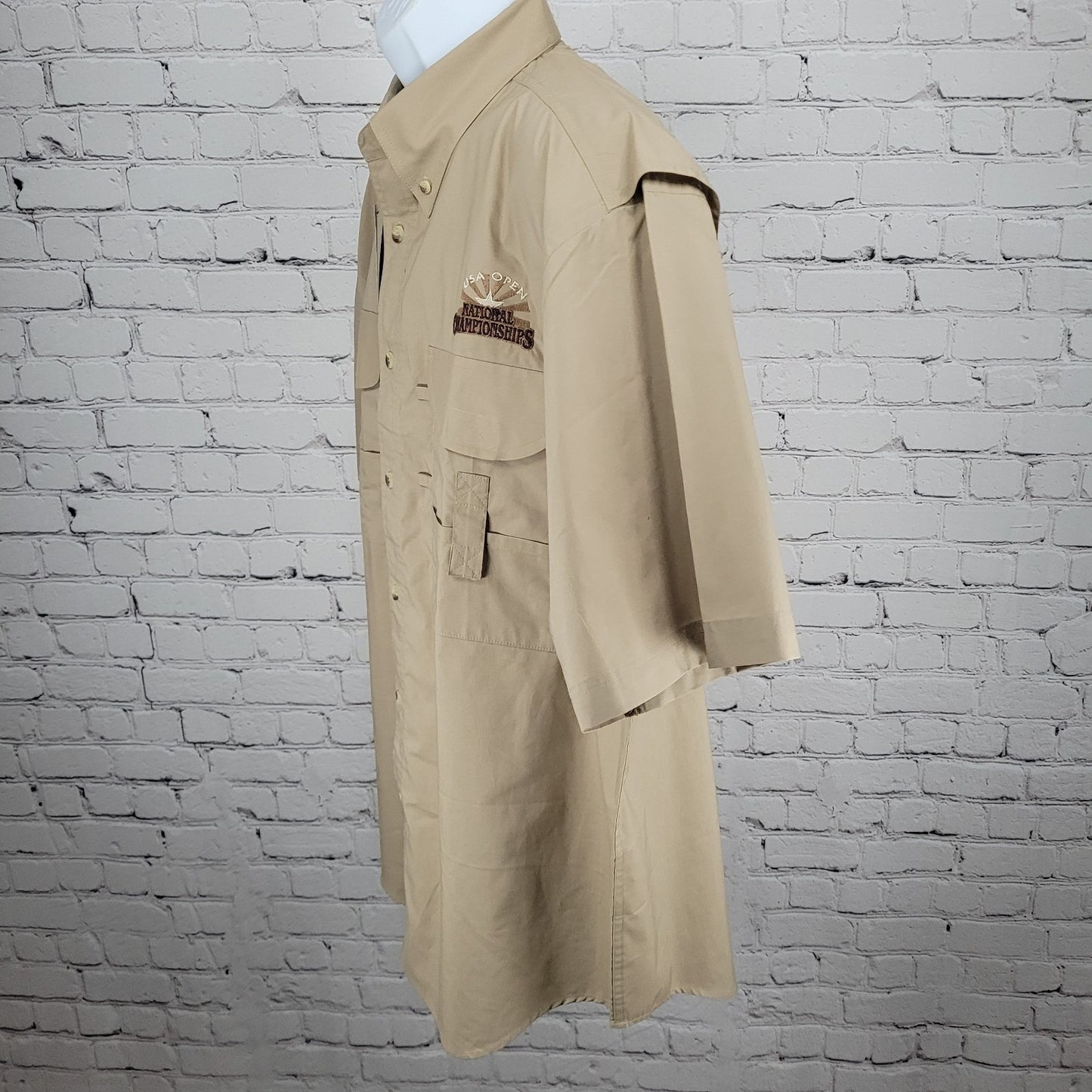 NWD Texas Open National Championships Tan Performance Button Down Shirt Large L