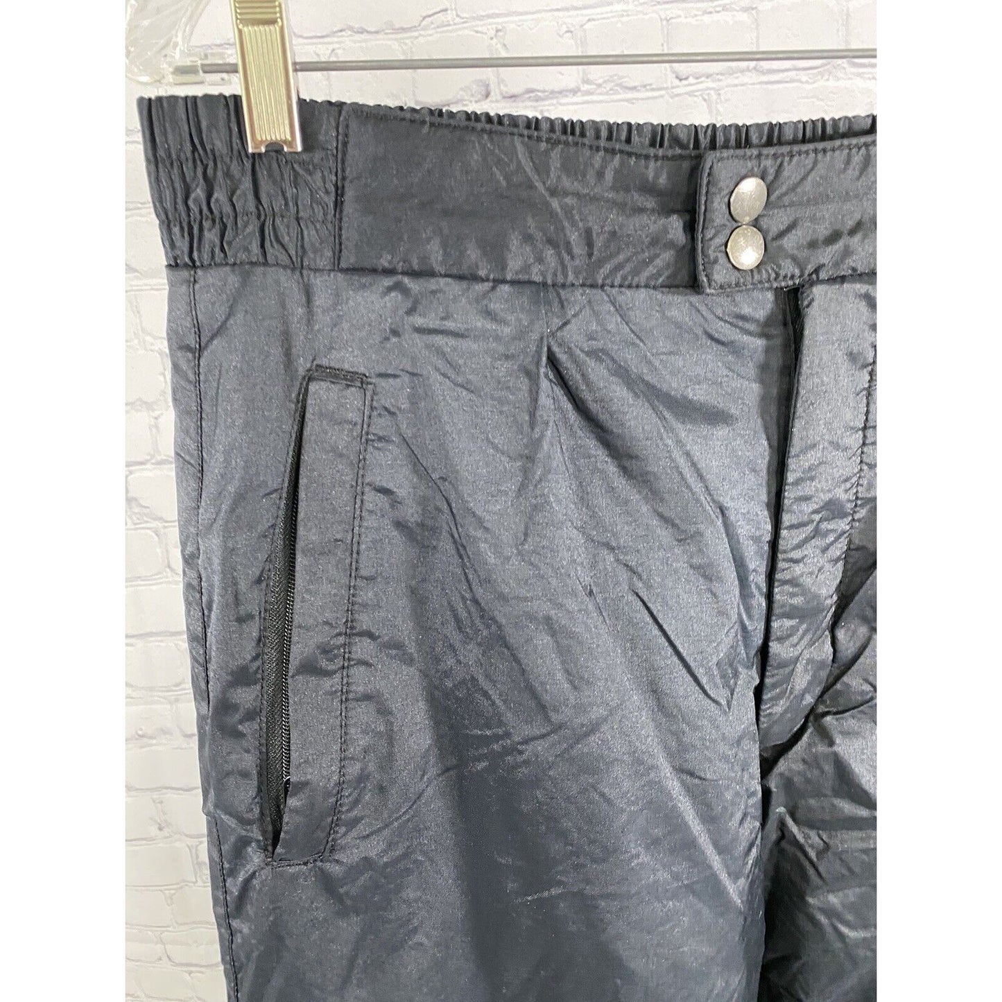 Mountain Goat Snow Pants Mens 34 Black Insulated Zip-Ankle Zip-Pockets