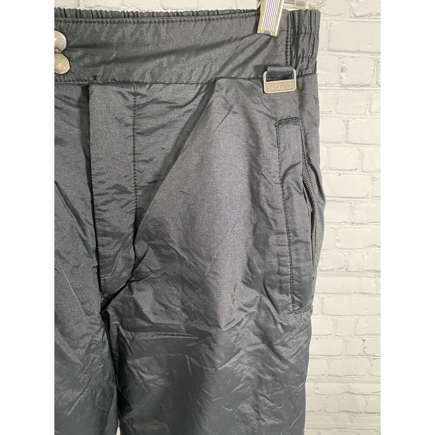 Mountain Goat Snow Pants Mens 34 Black Insulated Zip-Ankle Zip-Pockets