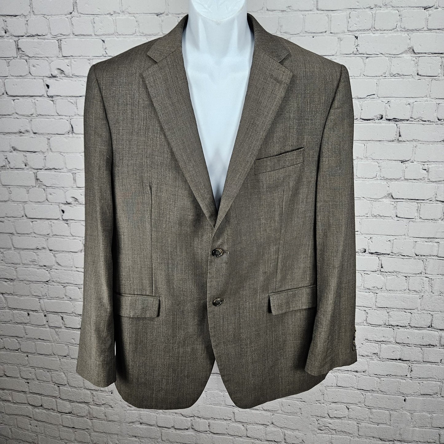 Donald J Trump Brown 100% Wool 2 Button Vented Notch Blazer Sport Coat 44R