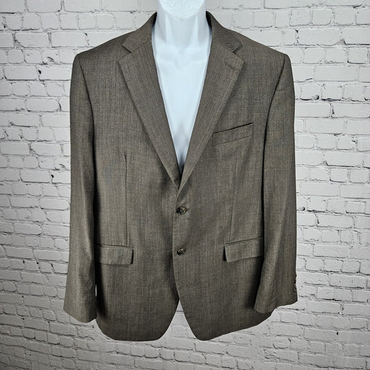 Donald J Trump Brown 100% Wool 2 Button Vented Notch Blazer Sport Coat 44R