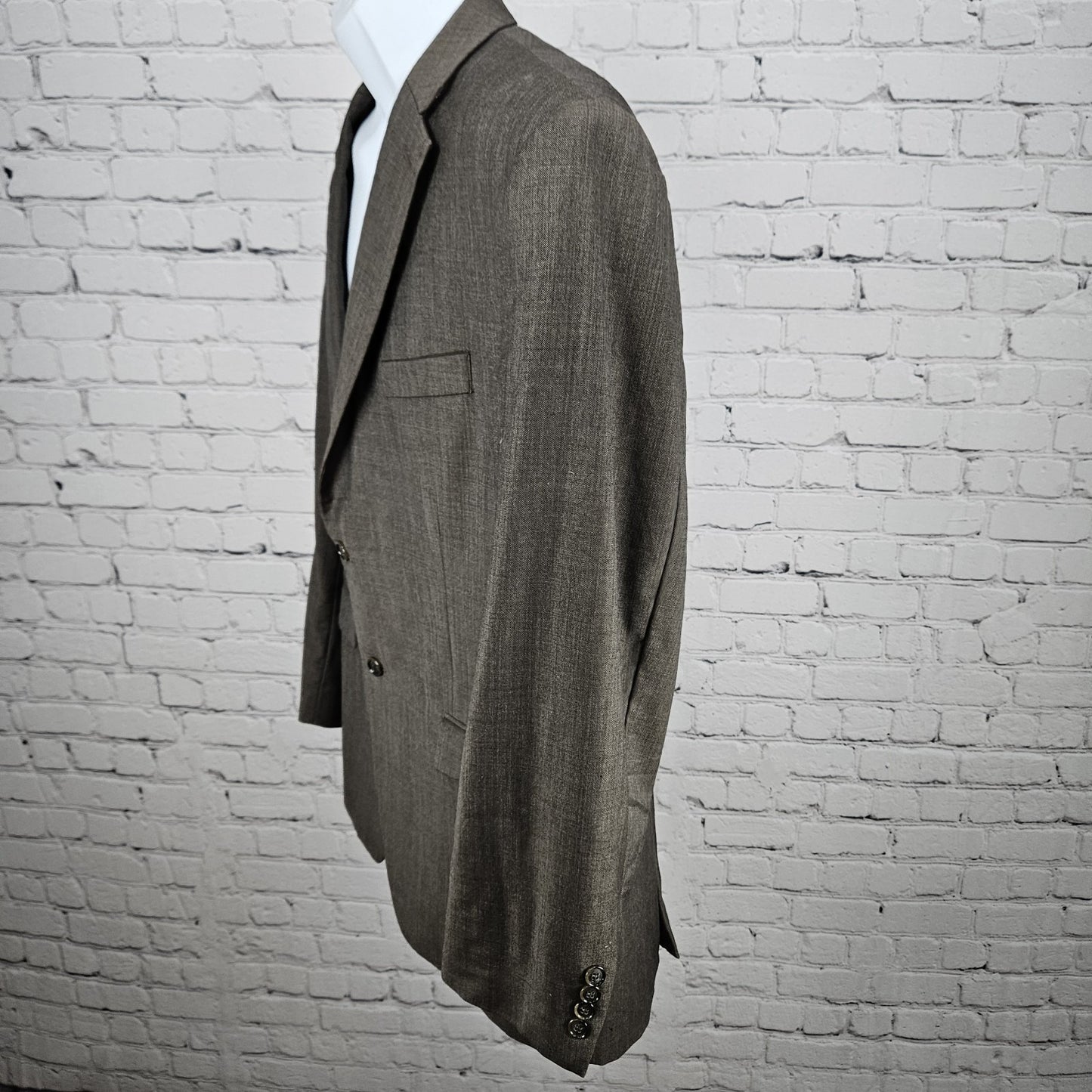 Donald J Trump Brown 100% Wool 2 Button Vented Notch Blazer Sport Coat 44R