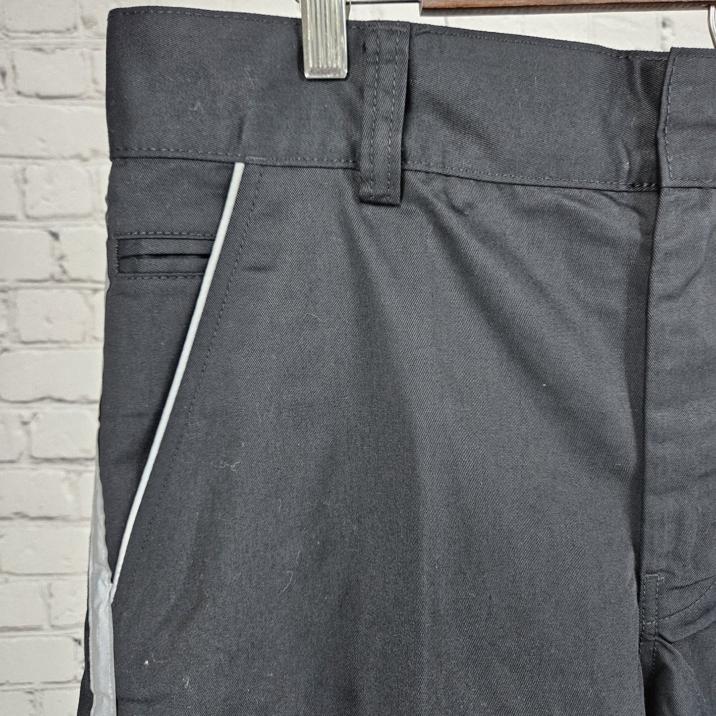 Tesla Black Relective Stripe Straight Leg Workwear Casual Chino Pants 36x32
