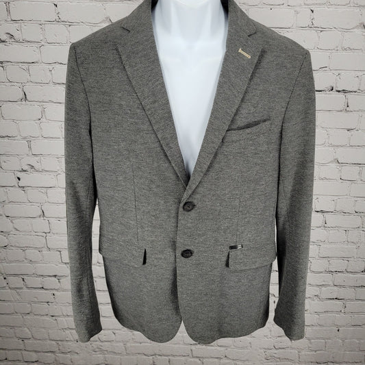 Zara Man Grey Birdseye Lightweight 2 Button Vented Notch Sport Coat Size 40
