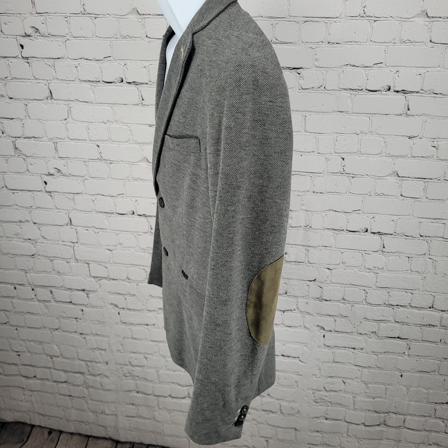 Zara Man Grey Birdseye Lightweight 2 Button Vented Notch Sport Coat Size 40