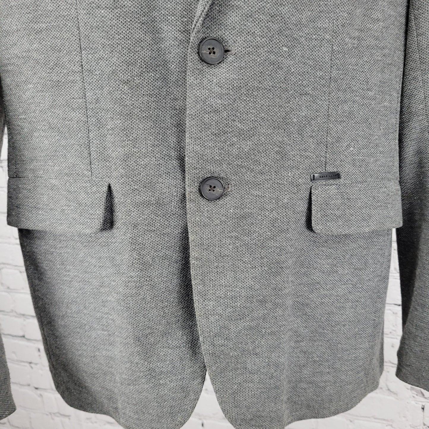 Zara Man Grey Birdseye Lightweight 2 Button Vented Notch Sport Coat Size 40